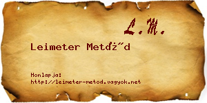 Leimeter Metód névjegykártya